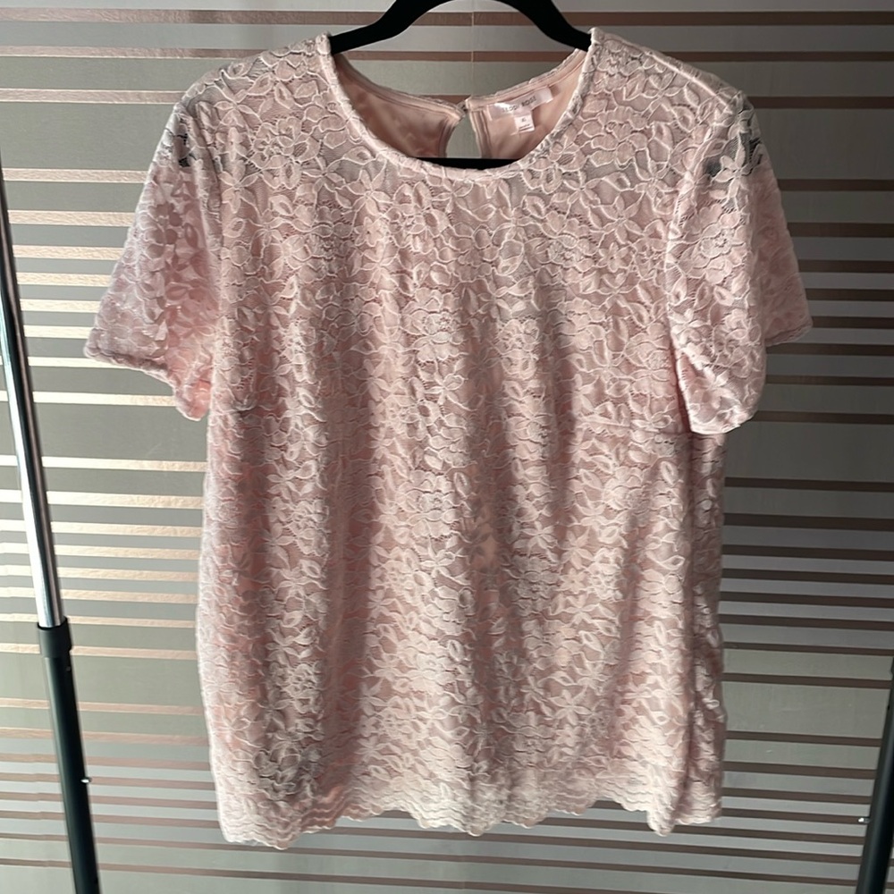 New with tags women’s size XL pink lace Teddy Rose top